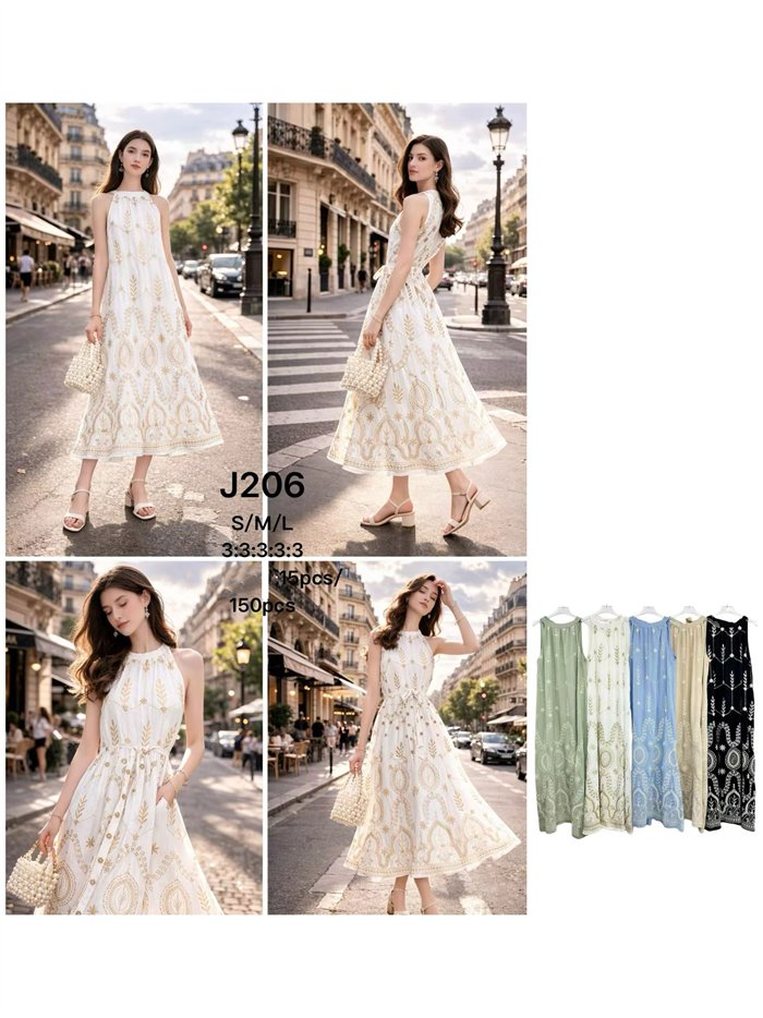 robe longue dos nu brodée