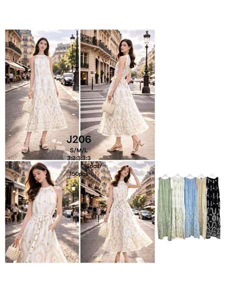 robe longue dos nu brodée