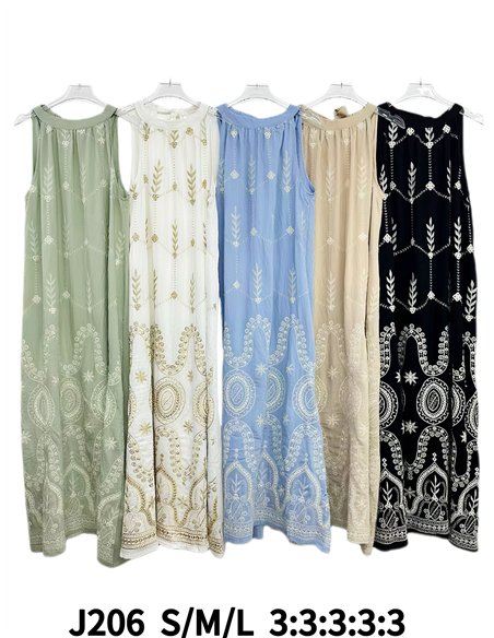 robe longue dos nu brodée