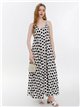 Vestido maxi de tirantes con lunares