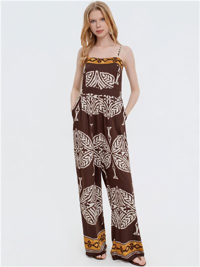 Mono largo estampado étnico de tirantes