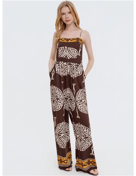 Mono largo estampado étnico de tirantes