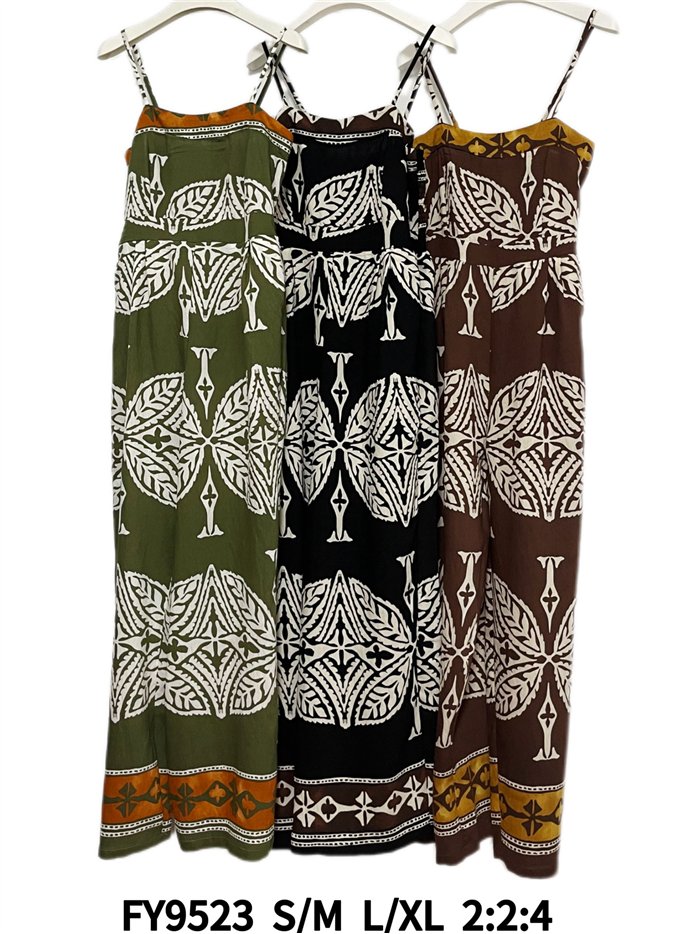 Mono largo estampado étnico de tirantes