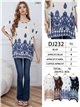Oversized ornamental print tunic top