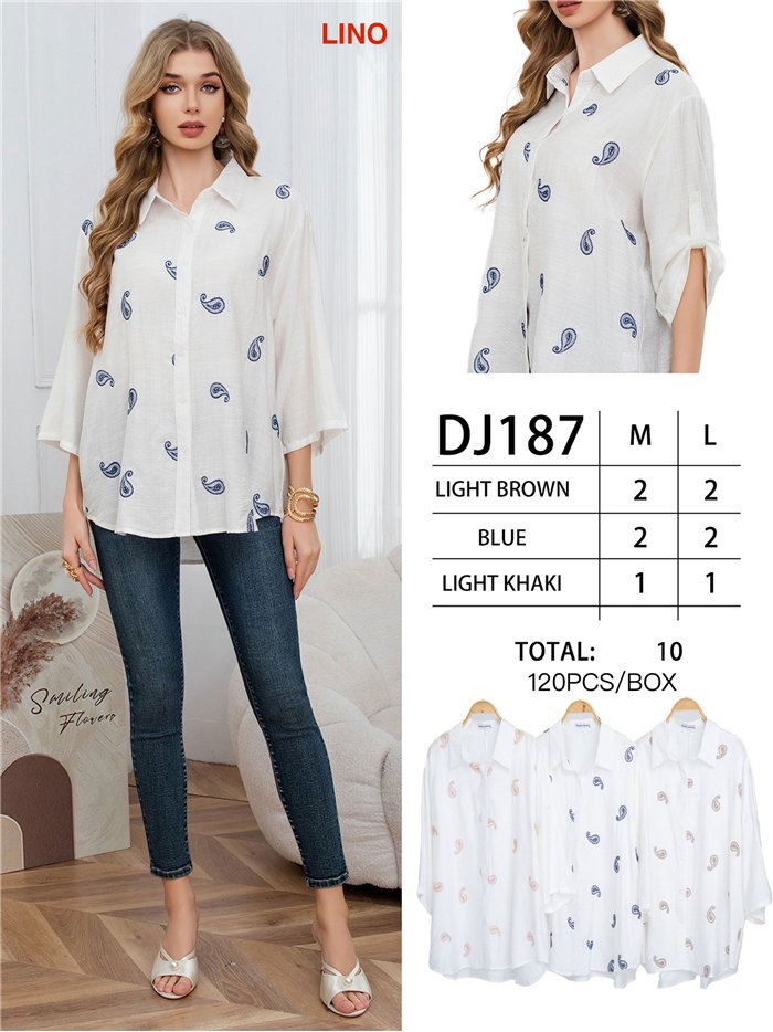 Camisa de lino con estampado paisley