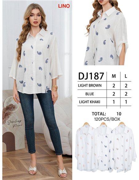 Camisa de lino con estampado paisley