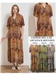 Vestido midi boho patchwork con cintura elástica