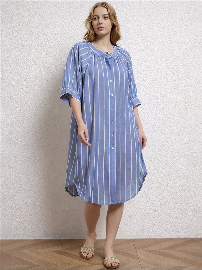 Vestido camisero rayas