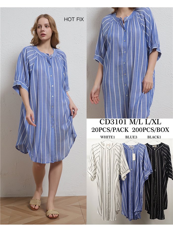 Vestido camisero rayas