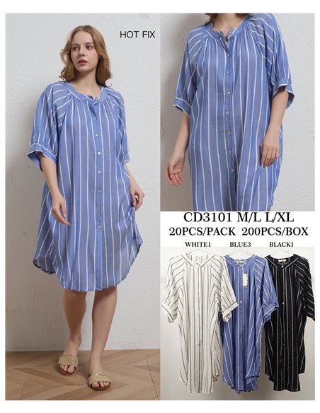 Vestido camisero rayas