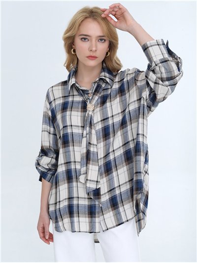 Camisa xadrez com laço