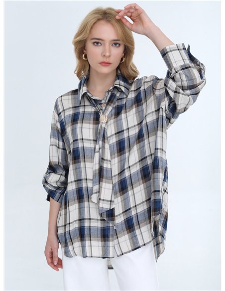 Camisa xadrez com laço