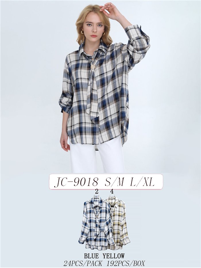 Camisa xadrez com laço