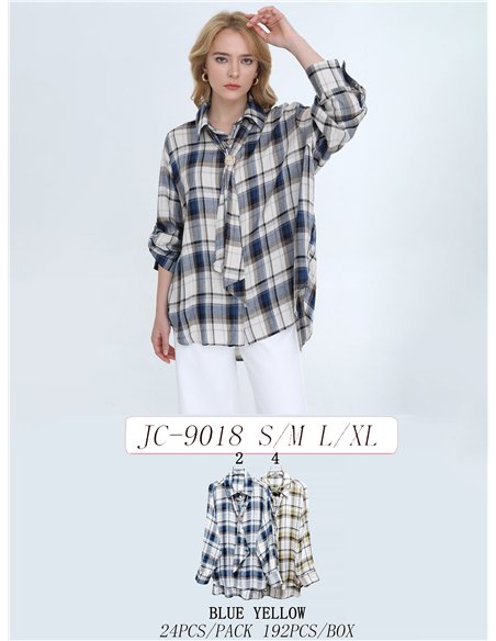 Camisa xadrez com laço