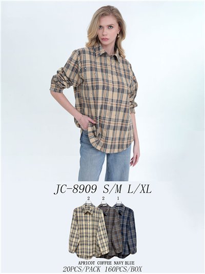 Camisa cuadros con pedrería 2