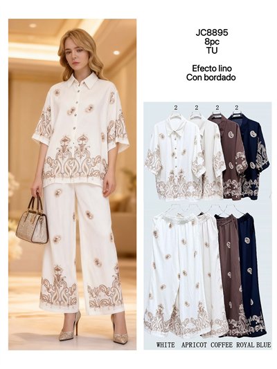 Completo composto da camicia a gamba larga con stampa ornamentale e pantaloni 2