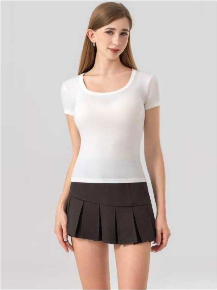 Camiseta básica canalé ajustada