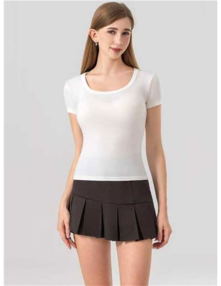 Camiseta básica canalé ajustada