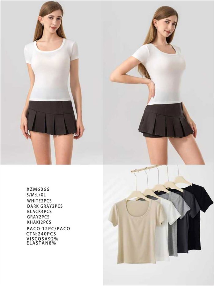 Camiseta básica canalé ajustada