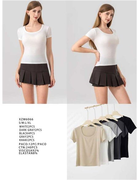 Camiseta básica canalé ajustada