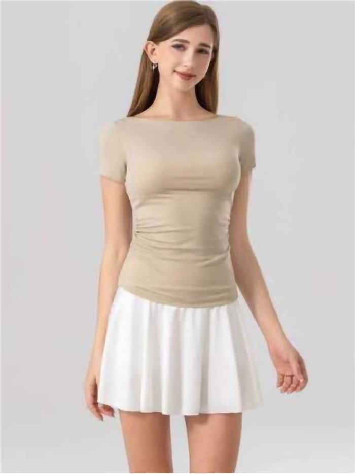 t-shirt basic a coste a maniche corte