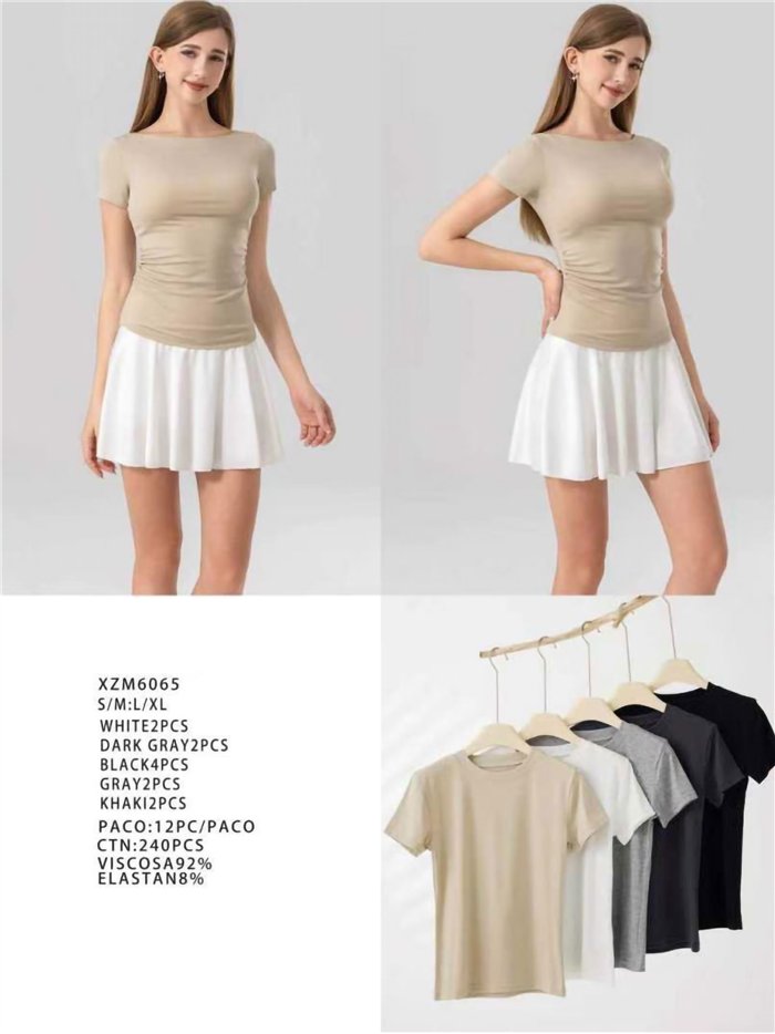 t-shirt basic a coste a maniche corte