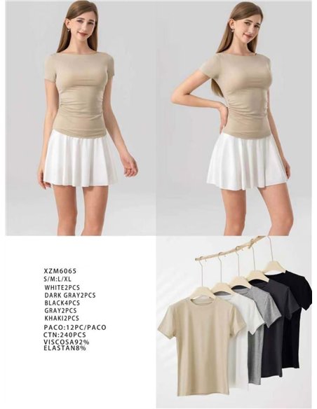 t-shirt basic a coste a maniche corte