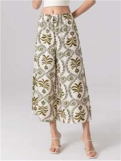Pantalón culotte estampado con cintura elástica