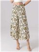 Pantalón culotte estampado con cintura elástica
