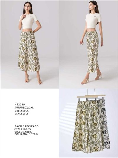 Pantalón culotte estampado con cintura elástica 2