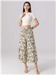 Pantalón culotte estampado con cintura elástica