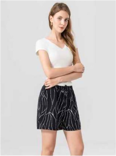 Short fluido estampado con cintura elástica