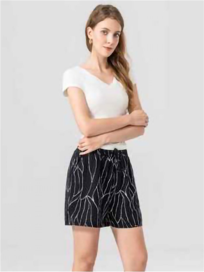 Short fluido estampado con cintura elástica