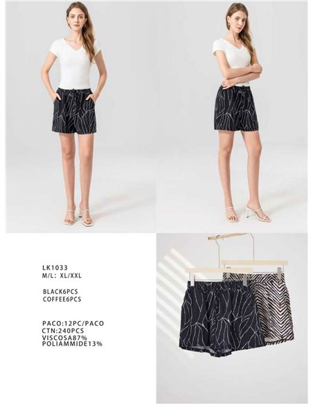 Short fluido estampado con cintura elástica