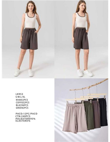 Bermuda cómoda con cintura elástica y cordón