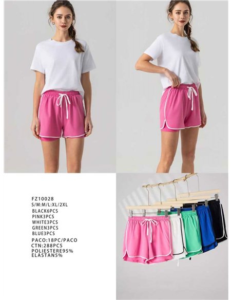 Short deportivo con ribete en contraste y cordón