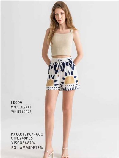 Flowy printed shorts with elastic waist 2