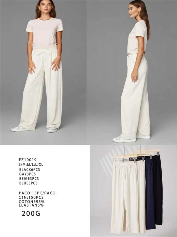 Pantalón wide-leg con cordón