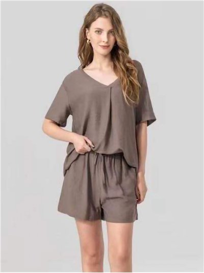 ensemble blouse fluide et short