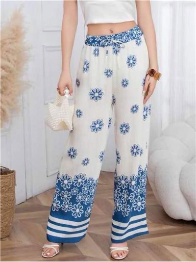 Weit geschnittene Hose mit Blumenmuster