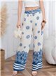 pantalon large à imprimé floral