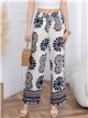 pantalon à jambes larges imprimé rétro