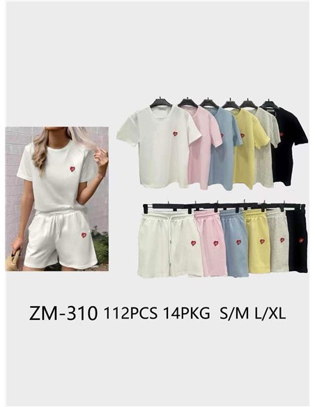 Conjunto camiseta con corazón y short