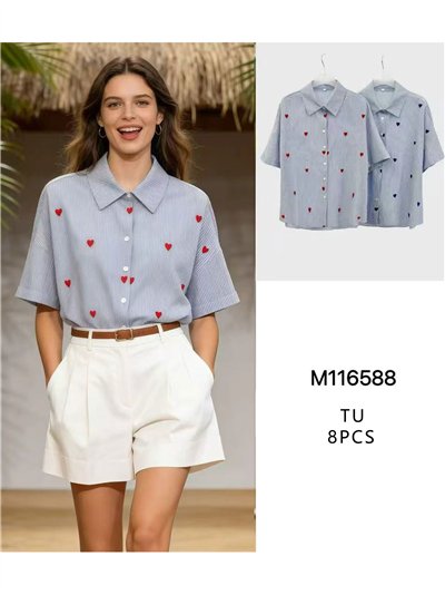 Camicia a righe con cuori 2