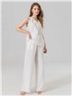Conjunto top liso y pantalón wide-leg