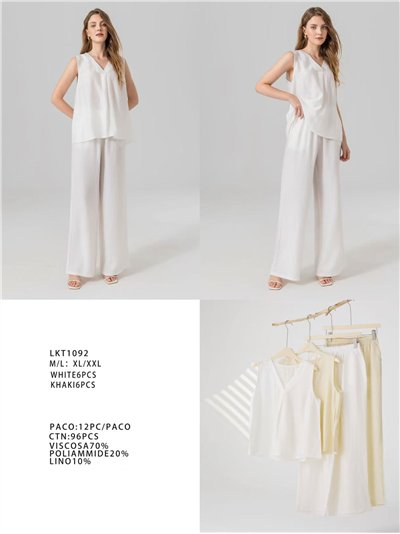 Conjunto top liso y pantalón wide-leg 2