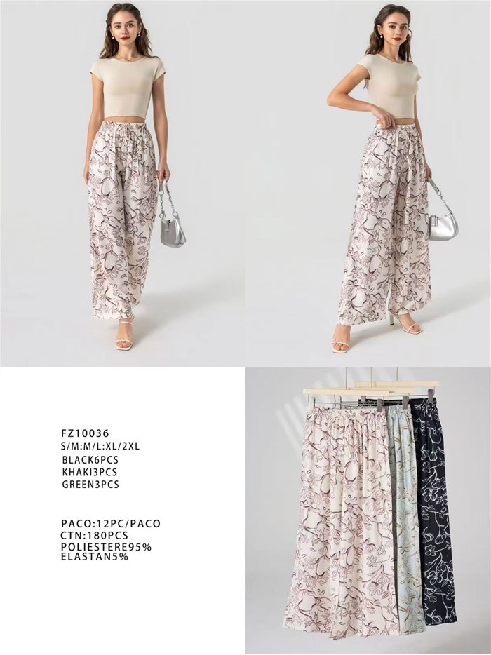 pantalon palazzo à imprimé floral