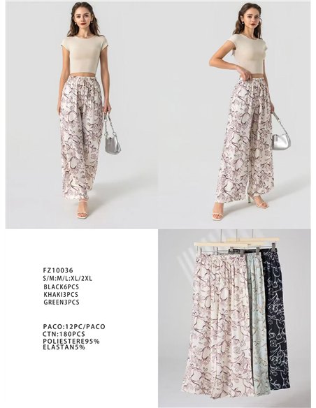 pantalon palazzo à imprimé floral