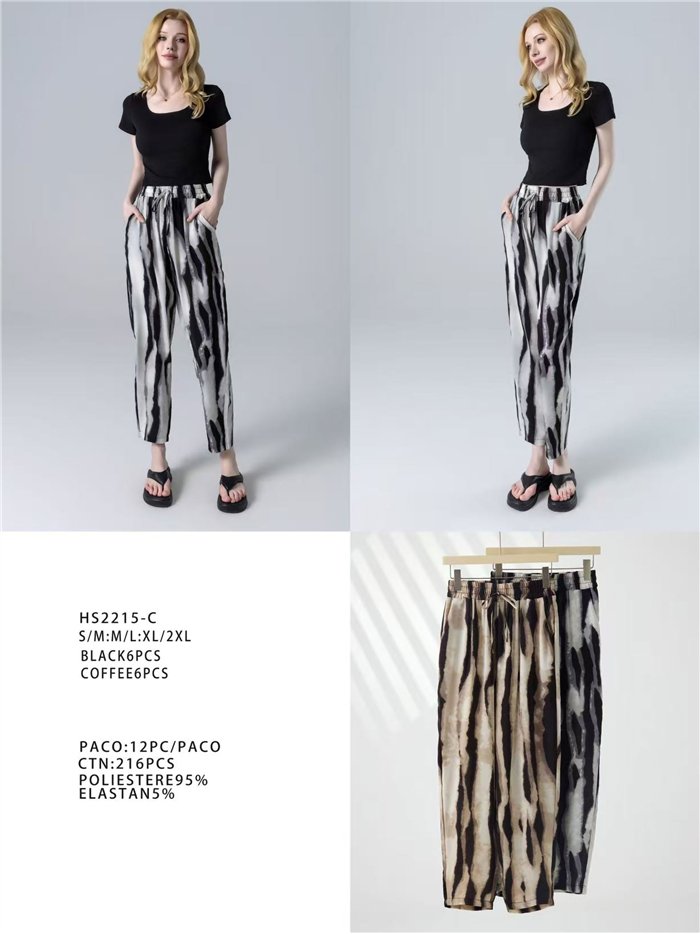 Calças retas com estampa tie-dye