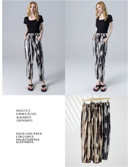 Calças retas com estampa tie-dye